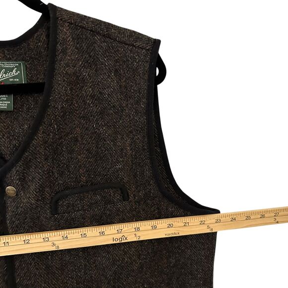Woolrich Men's Grey Tweed Wool Nylon Blend Preppy Snap Vest Pockets Size XL - Picture 3 of 6